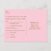 Roze & Gouden Glanzende Confetti Stippen Chic Mode Uitnodiging Briefkaart (Achterkant)