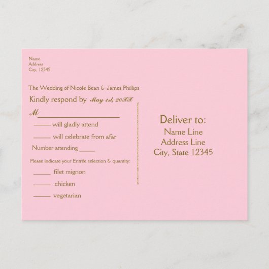 Roze & Gouden Glanzende Confetti Stippen Chic Mode Uitnodiging Briefkaart (Achterkant)