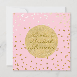 Roze & Gouden Glanzende Confetti Stippen Modern Ch Kaart