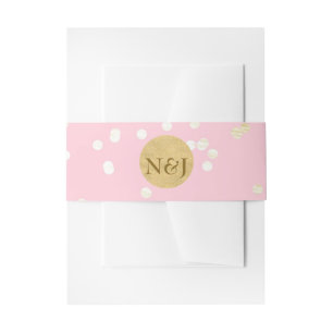 Roze & Gouden Glanzende Confetti Stippen Moderne U Uitnodigingen Wikkel