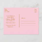 Roze & Gouden Glanzende Confetti Stippen Save The Aankondigingskaart (Achterkant)