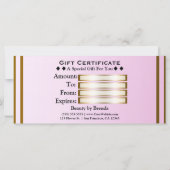 Roze Gouden Glanzende Glam Monogram Cadeaubon (Achterkant)