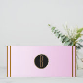 Roze Gouden Glanzende Glam Monogram Cadeaubon (Staand voorkant)