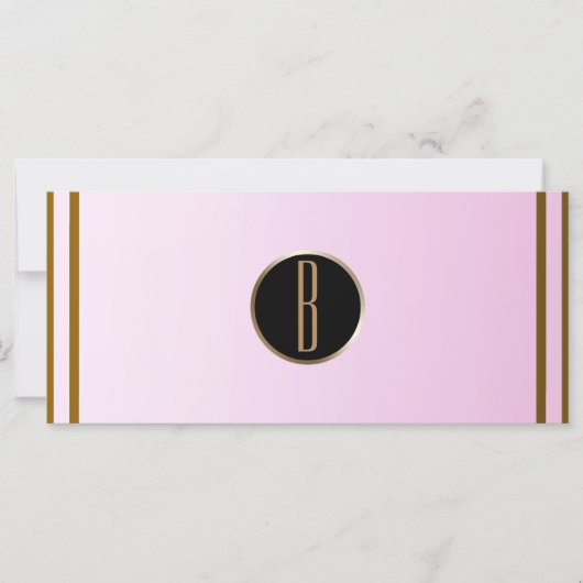 Roze Gouden Glanzende Glam Monogram Cadeaubon (Voorkant)