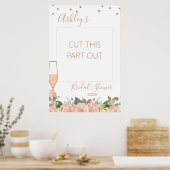 Roze Gouden Glas Bruiloft Feest Fotohokje Frame Poster (Keuken)