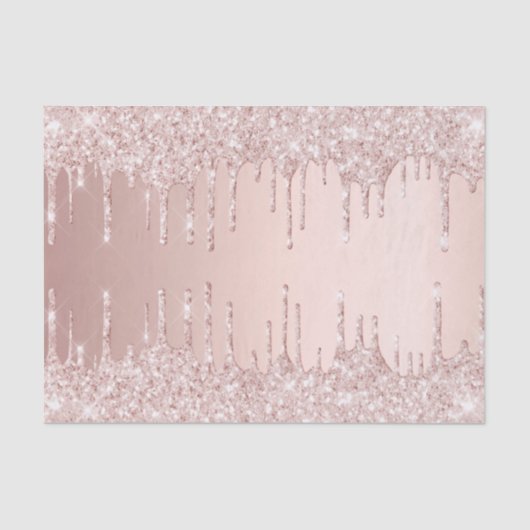 Roze gouden glinster druppels roze meisjesachtige tissuepapier (Voorkant)