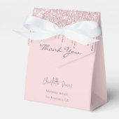 Roze gouden glinster druppels zakelijke QR-code Bedankdoosjes (Voorkant Zijde)