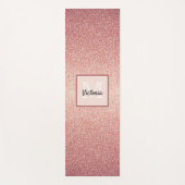 Roze gouden glinster monogram yogamat (Voorkant)