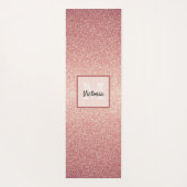 Roze gouden glinster monogram yogamat (Achterkant)