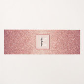 Roze gouden glinster monogram yogamat (Voorkant (horizontaal))