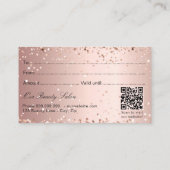 Roze gouden glinsterend logo qr code cadeaubon  visitekaartje (Achterkant)