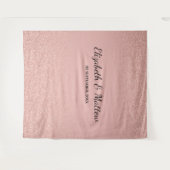 Roze gouden glinsterende bruiloft achtergrondtapij wandkleed (Voorkant (horizontaal))