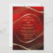 Roze gouden glinsterende chique trouwkaart kaart (Voorkant)