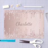 Roze gouden glinsterende druppels roze meisjesacht tissuepapier (Craft)