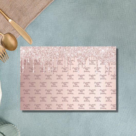 Roze gouden glinsterende druppels roze monogram tissuepapier