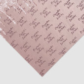 Roze gouden glinsterende druppels roze monogram tissuepapier (Detail)
