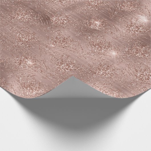 Roze gouden glinsterende glitter trendy cadeau voo cadeaupapier (Hoek)