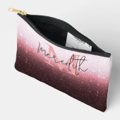 Roze gouden glinsterende gradiënt gepersonaliseerd etui (Open)