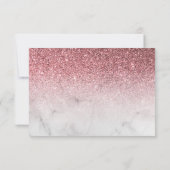 Roze gouden glinsterende roze roze bedankkaart (Achterkant)