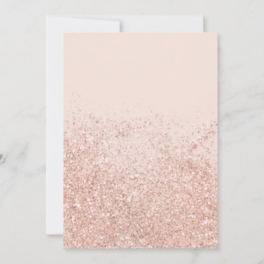 Roze gouden glinsterende script roze save the date (Achterkant)