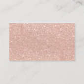 Roze gouden glinsterende typografie blozend roze b plaatskaartje (Achterkant)