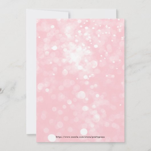 Roze Gouden Glitter 40e Digitale Verjaardag Uitnod Kaart (Achterkant)