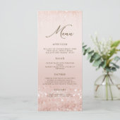 Roze Gouden Glitter 80ste Verjaardag Menu Kaart (Staand voorkant)