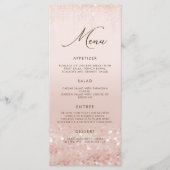 Roze Gouden Glitter 80ste Verjaardag Menu Kaart (Voorkant)