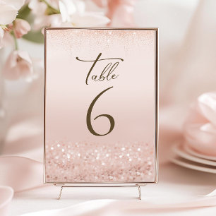 Roze Gouden Glitter 90e Verjaardag Tafel Nummers RSVP Kaartje
