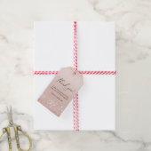 Roze Gouden Glitter 90e Verjaardagsfeest Cadeaulabel (Met Touw)