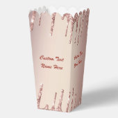 Roze Gouden Glitter Aangepaste Tekst Naam Popcorn  Bedankdoosjes (Achterkant)