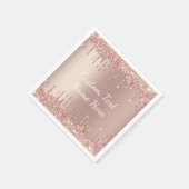 Roze Gouden Glitter Aangepaste Tekst Uw Naam Serve Servet (Hoek)
