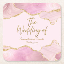 Roze & Gouden Glitter Agaat De Huwelijk Van