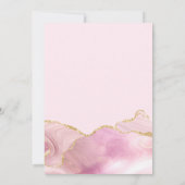 Roze & Gouden Glitter Agaat Huwelijksuitnodiging Kaart (Achterkant)