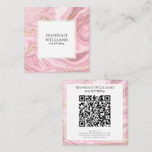Roze & Gouden Glitter Agaat QR Code Modern Uniek