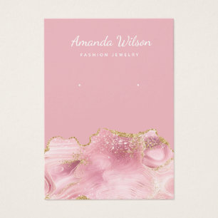Roze Gouden Glitter Agaat Sieraden Display Kaart