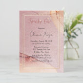 Roze Gouden Glitter Alcohol Inkt 21e Verjaardagsfe Kaart (Staand voorkant)