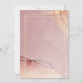 Roze Gouden Glitter Alcohol Inkt 21e Verjaardagsfe Kaart (Achterkant)