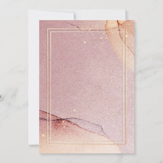 Roze Gouden Glitter Alcohol Inkt 21e Verjaardagsfe Kaart (Achterkant)