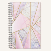 Roze Gouden Glitter als Schetsboek Marmer Elegance Notitieboek (Voorkant)