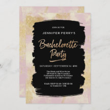 Roze gouden glitter Bachelorette Party uitnodiging