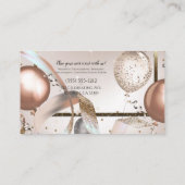 Roze Gouden & Glitter Ballonnen Feest Evenementen Visitekaartje (Achterkant)