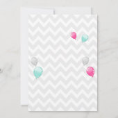 Roze Gouden Glitter Ballonnen Verjaardag Uitnodigi Kaart (Achterkant)