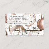 Roze Gouden Glitter Ballonnen Witte Feest Planner Visitekaartje (Achterkant)