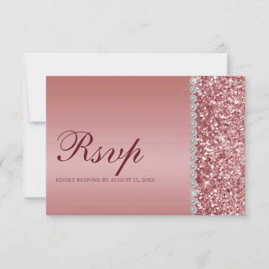 Roze Gouden Glitter Bat Mitzvah (Voorkant)