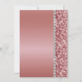 Roze Gouden Glitter Bat Mitzvah Kaart (Achterkant)