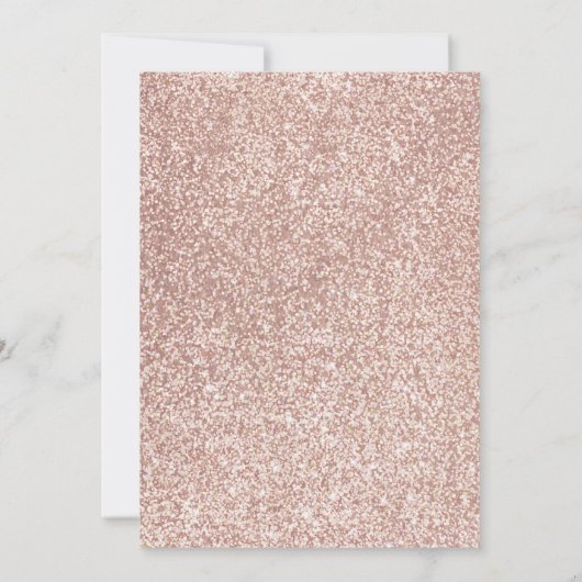 Roze Gouden Glitter Bat Mitzvah Kaart (Achterkant)