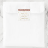 Roze Gouden Glitter Bedanklabel Sticker (Tas)