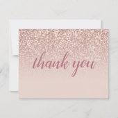 Roze Gouden Glitter Bedanktkaart voor Zakelijke Ko (Voorkant)