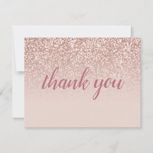 Roze Gouden Glitter Bedanktkaart voor Zakelijke Ko (Voorkant)